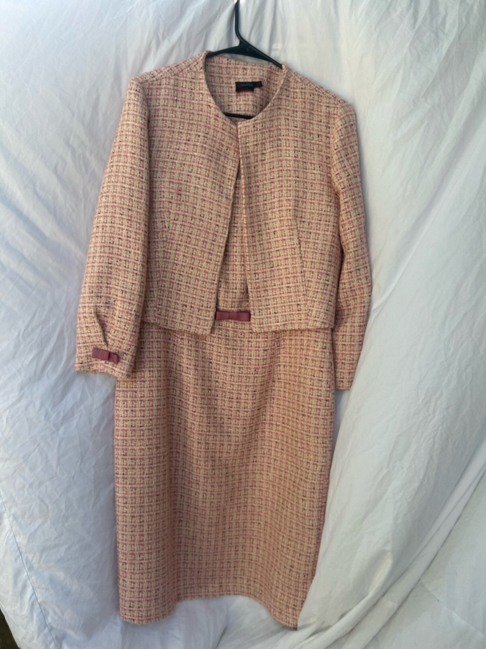Studio Pink Tweed Two-Piece Skirt Suit